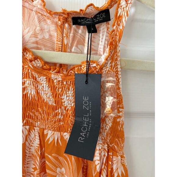 Rachel Zoe Orange Tropical Halter Tank Top Size Small NWT - Picture 4 of 5